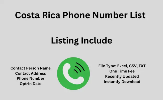 Costa Rica phone number list