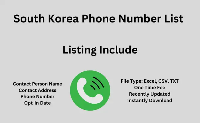 South Korea phone number list