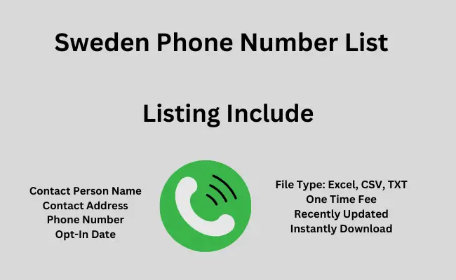 Sweden phone number list