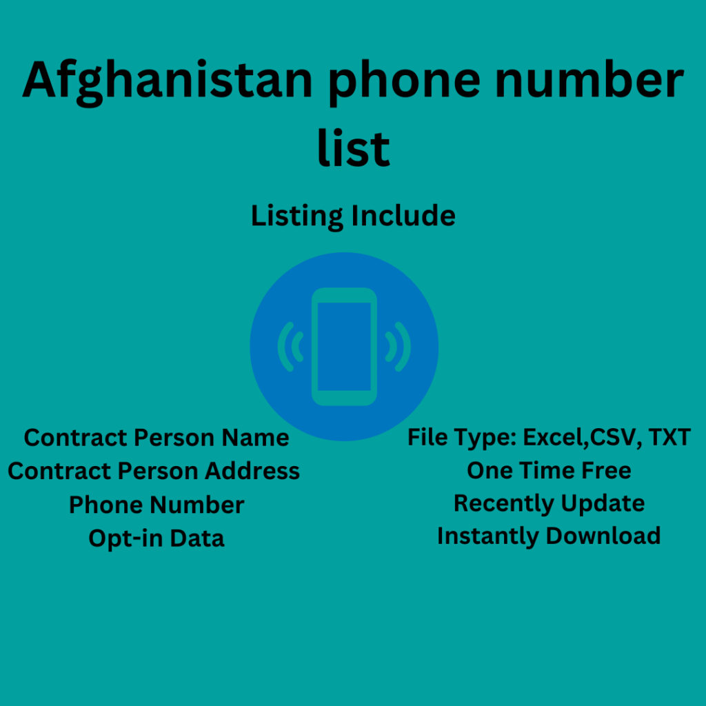 Afghanistan phone number list